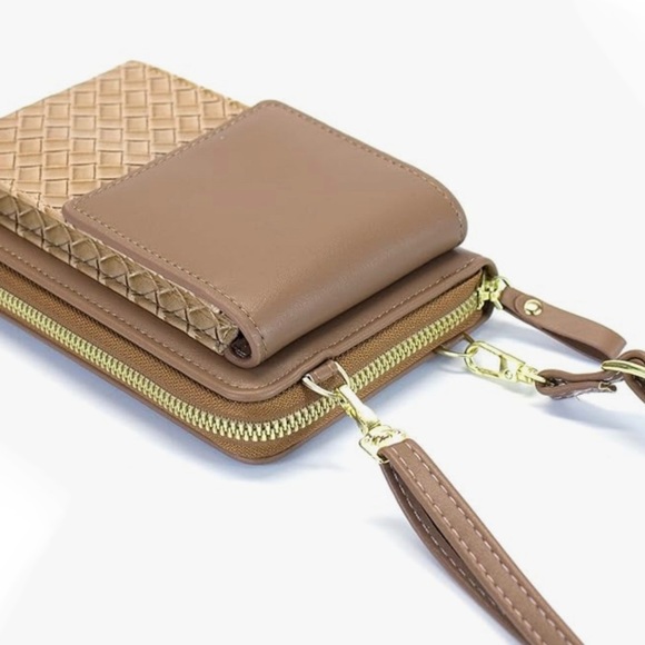 Brown Crossbody Cell Phone Purse Shoulder Handbag Wallet Credit Card - Picture 4 of 4